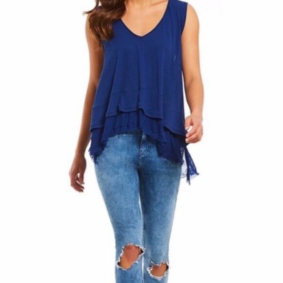 Free People We the Free Peachy Tee Navy XS - Picture 1 of 7